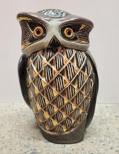 Large blue owl sculpture - owl,